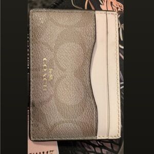 Coach Tan and Cream Card Holder